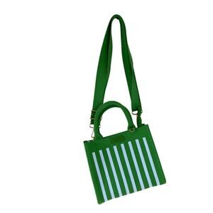 Kate Spade New York X Target Stripe Knit Crossbody Bag Green White Tote Purse